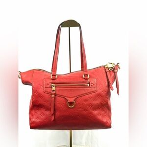 Louis Vuitton Lumineuse PM Red Empreinte Tote Strap Lock Key Dust Bag